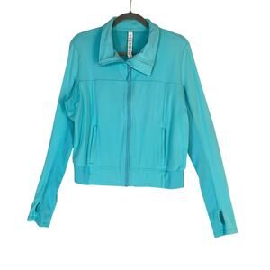 LULULEMON Tadasana Jacket Women’s Size 12 Blue Mesh Back Zip Activewear